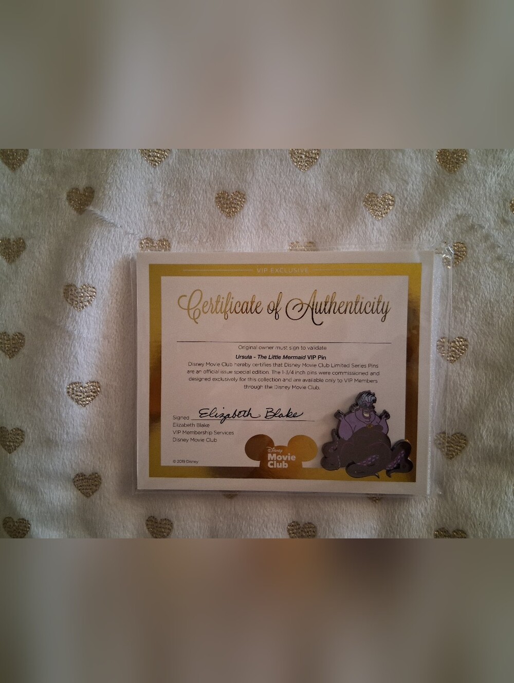 *NIP* Disney The Little Mermaid "Ursula" Pin & Certificate of Authenticity